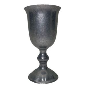 Vintage Primitive Brutalist Style Pewter Silver Tone Metal Goblet
